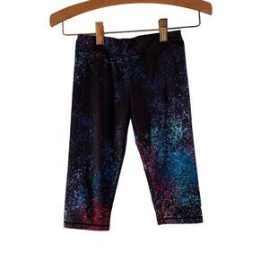 ADIDAS Girl’s Black Multi Colored Speckled Athletic Capris / Size: 4T